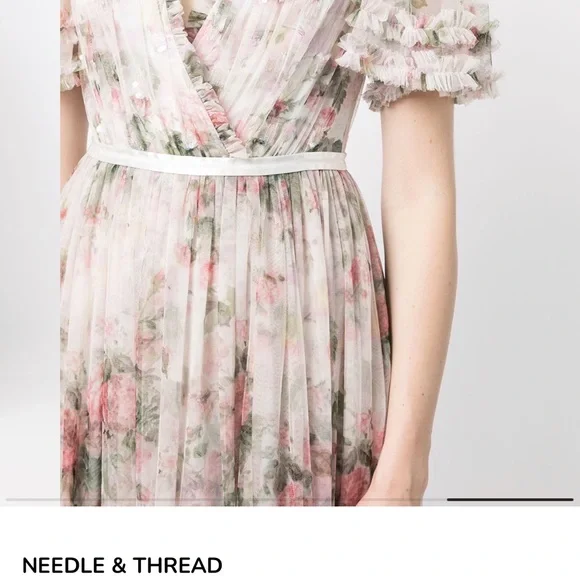 NWT Needle & Thread Floral Swan Sequin Bodice Gown - Picture 5 of 9